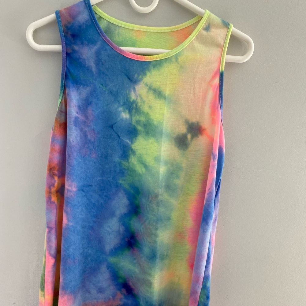 Rainbow High Neck Sleeveless Short Dress. Size- S